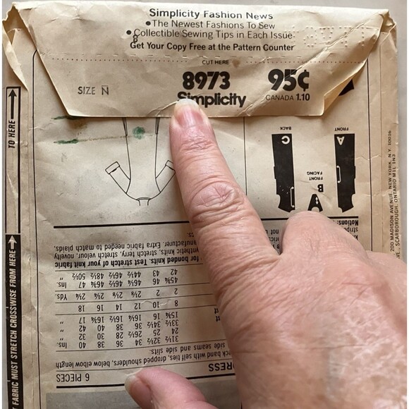 Simplicity Sewing Pattern 8973 Women's Pullover Dress Sz 10-12-14 Vintage 9939 - Picture 3 of 4